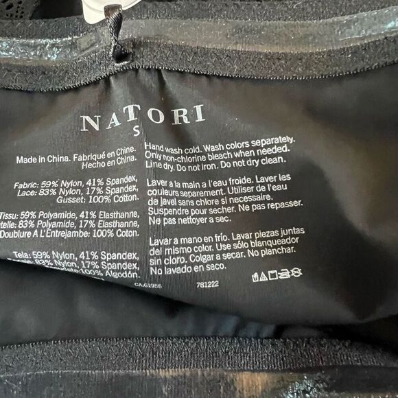 NWT Natori Thong Intimates High Rise Plush Black Lace Size S - Picture 8 of 8